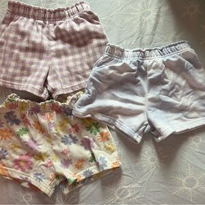Charming Kids' Shorts Trio in Pastel and Floral Patterns 3 Pairs